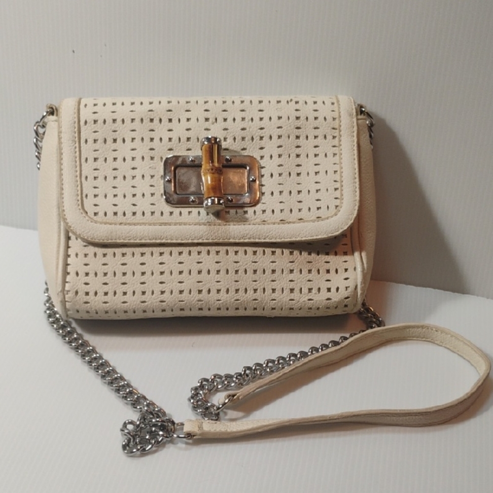 The Many Moods Of Poppy Jones Bamboo Turnlock Xbody Vegan Leather Bag